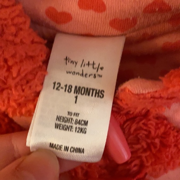 TINY LITTLE WONDERS fuzzy hooded jacket coat - Picture 2 of 7